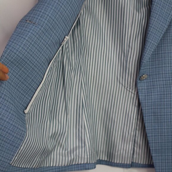 Veronica Beard Women's Blue Plaid Long and Lean Dickey Jacket Blazer Size 0 - Picture 9 of 15